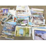 A large collection of modern postcards