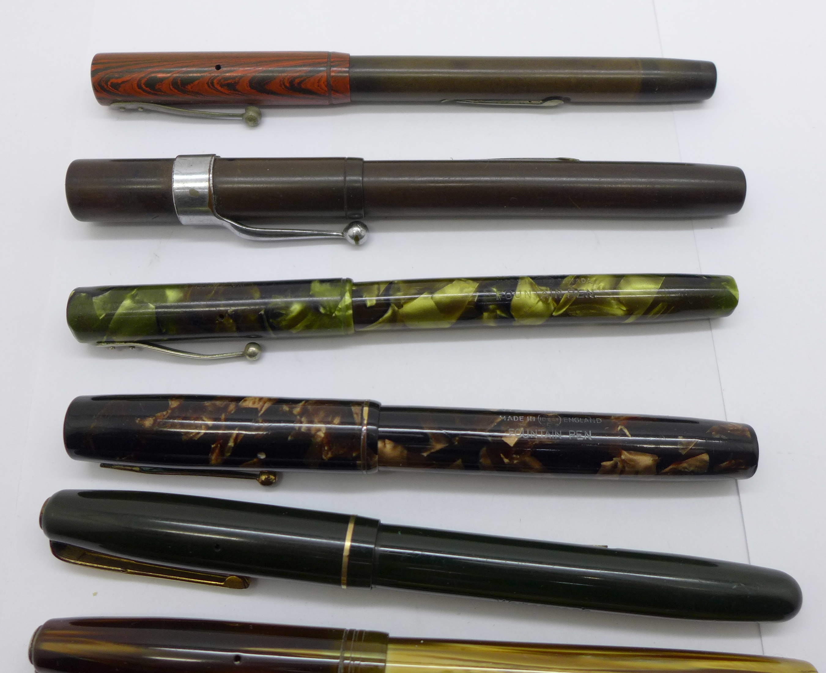 Nine Waterman pens, including no. 502, no.515 and W2, seven with marked 14ct gold nibs, (one with - Bild 3 aus 5