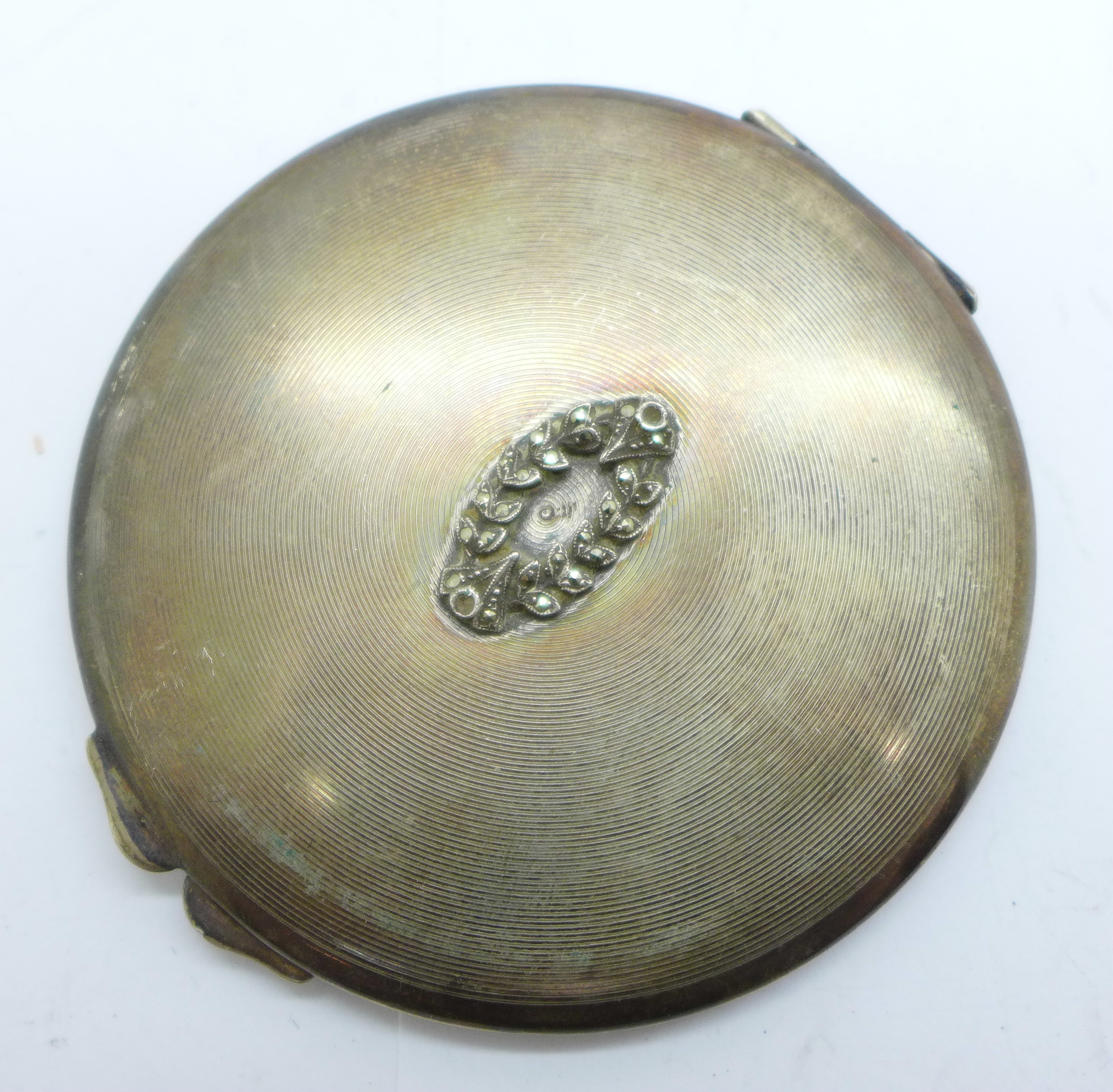 A silver compact, lacking some marcasite, 96g - Image 4 of 4