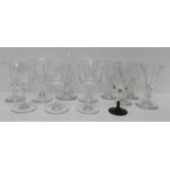 A collection of 19th Century drinking glasses, two sets of three, a pair and four others (12)