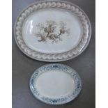 A large late Victorian Aesthetic movement seaweed pattern meat plate, one other meat plate