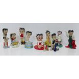 A collection of Betty Boop figures including two Wade Whimsie Sets with certificates