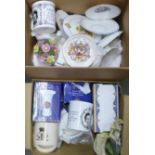 Two boxes of Royal commemorative china **PLEASE NOTE THIS LOT IS NOT ELIGIBLE FOR POSTING AND