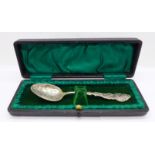 A late Victorian silver 'Hey! Diddle, Diddle' nursery rhyme Christening spoon, Birmingham 1899,