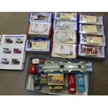 Eleven Oxford die-cast vehicles, boxed, an Oxford die-cast vehicle information folder, a Corgi