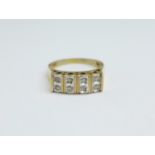 A 9ct gold and diamond ring, 3g, P