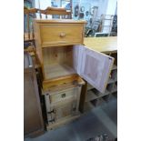 Two pine pot cupboards