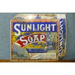 A Sunlight Soap enamelled advertising sign, 22 x 25cms