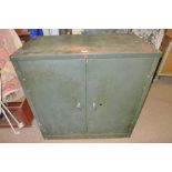 A steel two door cabinet