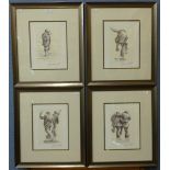 A set of four signed Alexander Miller (Scottish b. 1960) limited edition prints, 27 x 21cms, framed