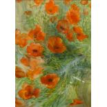 Marianne Cox, Poppies, watercolour, 48 x 35cms, framed