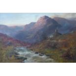 F. Walters (19th Century), Scottish Highland landscape, oil on canvas, 50 x 76cms, framed