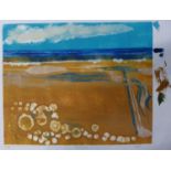 A signed Pamela Guille artists proof print, Beach Scene, 38 x 55cms, unframed