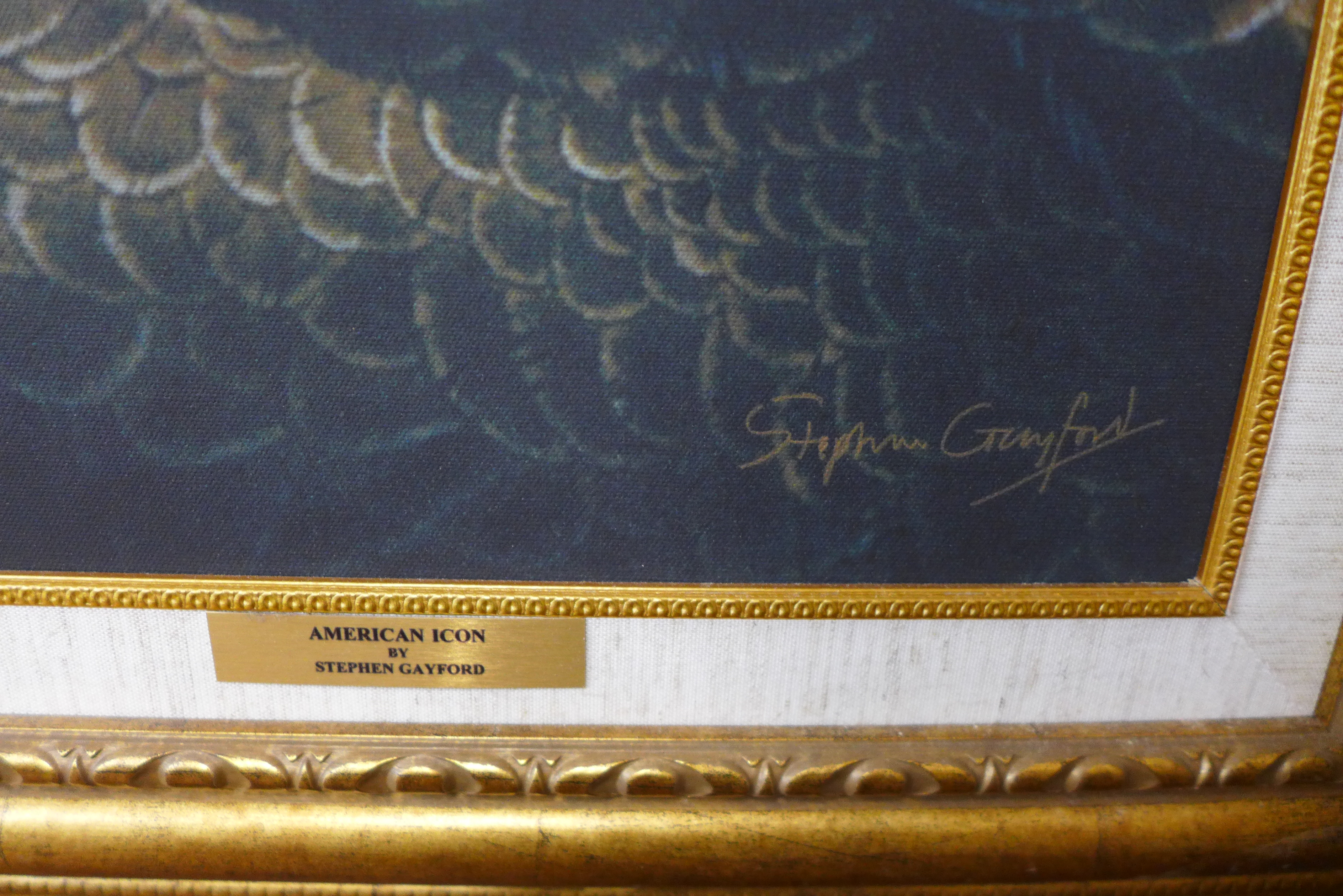 A signed Stephen Gayford limited edition print, American Icon, no. 9/50, 59 x 39cms, framed - Bild 2 aus 2