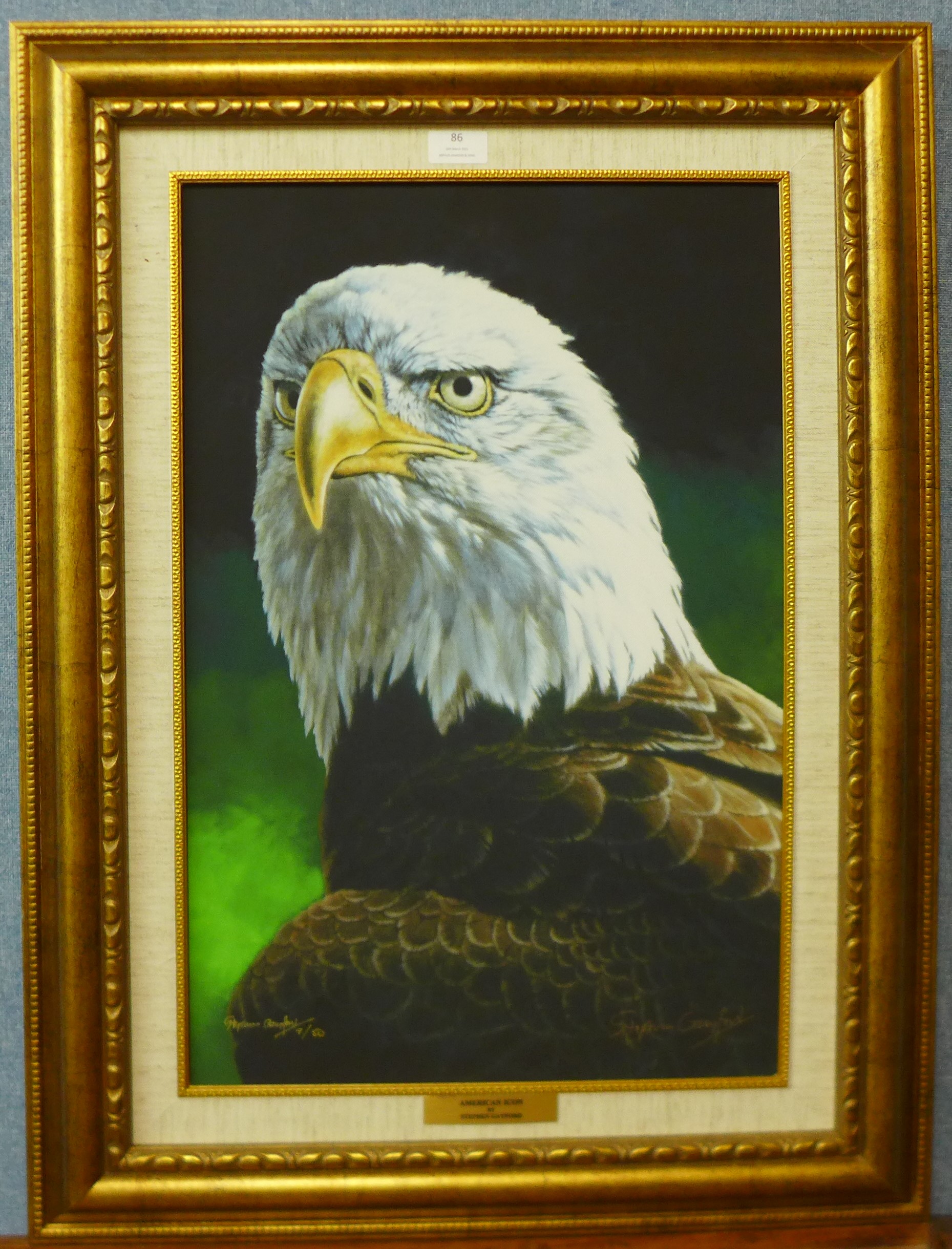 A signed Stephen Gayford limited edition print, American Icon, no. 9/50, 59 x 39cms, framed