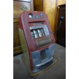 A vintage Copper Sega one arm bandit fruit machine