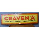 A Craven 'A' enamelled advertising sign, 35 x 123cms