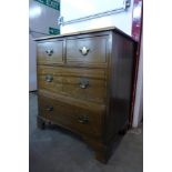 A George III style mahogany chest of drawers, 78cms h x 72cms w, 47cms d