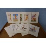 Twenty small Gil Elvgren prints, unframed