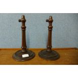 A pair of William IV rosewood bobbin stands, 27cms h