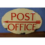 A Post Office double sided enamelled sign, 30 x 46cms