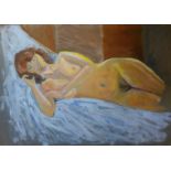 British School, three portraits of female nudes, two oils; 100 x 71cms and 47 x 30cms and a