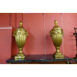 A pair of large George III style gilt urns and covers, 88cms h (20038898) #