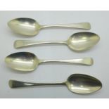A set of four George III silver spoons, London 1808, Thomas Wilkes Barker, 127g