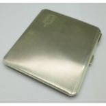 A silver cigarette case, with initials and date inside, '2.11.36', 126g