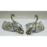 Two silver swan trinket box lids, (no glass bases), 118g