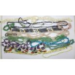 Gemstone jewellery including turquoise with silver clasp, amethyst, agate, etc.