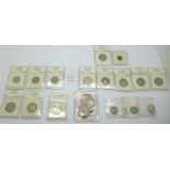 Twenty Indian silver coins