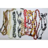 Thirteen vintage necklaces