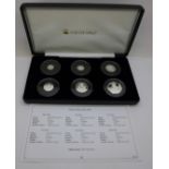 A Jubilee Mint 2021 The 50th Anniversary of Decimalisation fine silver six proof coin collection,