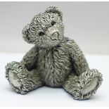 A sterling silver covered Teddy bear, height 62mm