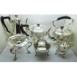 A five piece silver tea service, Sheffield 1912, Lee & Wigfull, marked Fairbairns, Wormwood St., E.