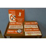 Assorted Czechoslovakian factory signs