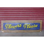 An enamelled Players Please advertising sign, 30cm x 153cm