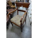 A George IV mahogany elbow chair