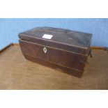 A Victorian mahogany tea caddy, a/f