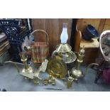 Assorted brass and copperware
