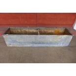 A galvanised trough