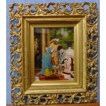 A crystoleum, romantic scene, framed