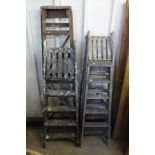 Four sets of stepladders