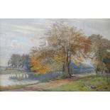 * Carpenter, The Trent, watercolour, dated 1877, 35 x 53cms, framed