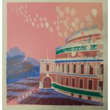 A signed Pamela Guille limited edition screen print, Albert Hall, 54 x 42cms, unframed