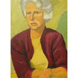 British School (mid 20th Century), portrait of a lady, oil on board, 54 x 42cms, unframed