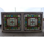 A set of three Victorian stained glass windows