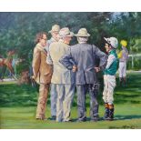 Terence Macklin, In The Paddock, oil on board, 28 x 33cms, framed