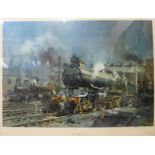 A signed Terence Cuneo print, Preparing for Departure and another unsigned, Evening Star - The End